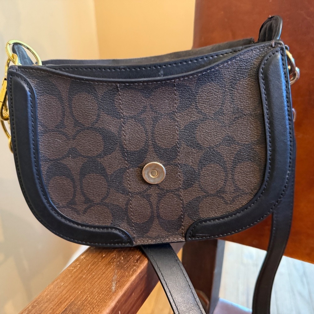 Coach Georgie Saddlebag in Dark Brown/Black - Picture 7 of 11